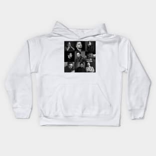 Sebastian Stan - Collage black and white Leo zodiac Kids Hoodie